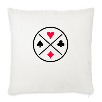 Card Symbols Poker - Sofakissen mit Füllung 45 x 45 cm - Naturweiß  - Vorne