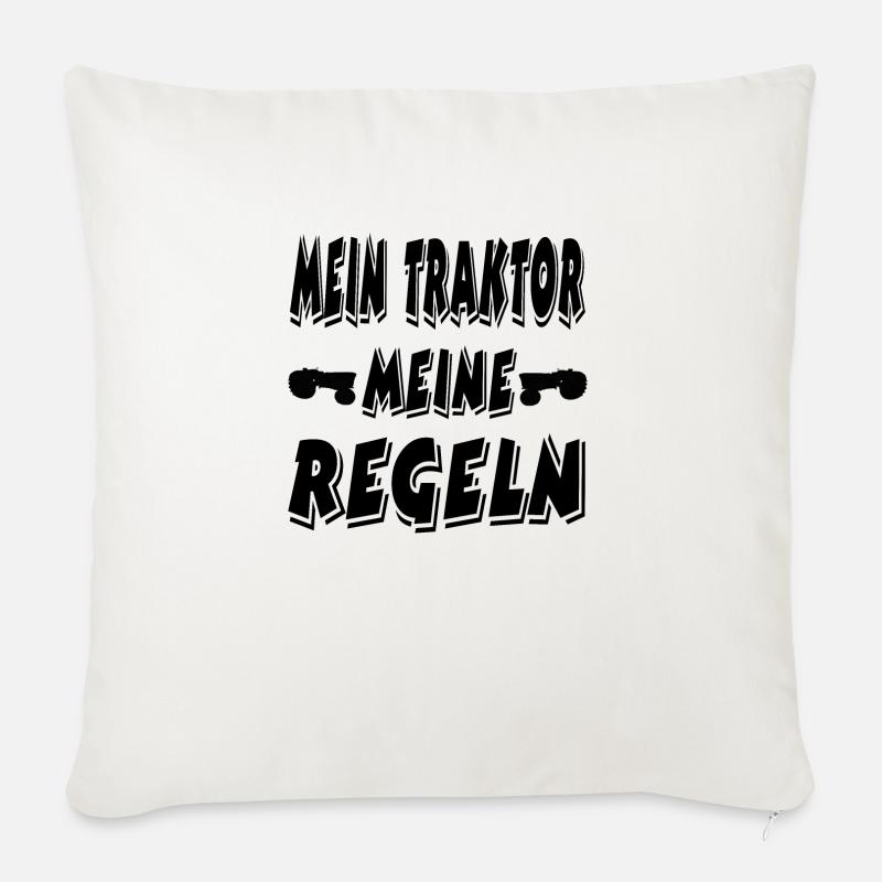 Traktor - Sofakissen mit Füllung 45 x 45 cm - Naturweiß 