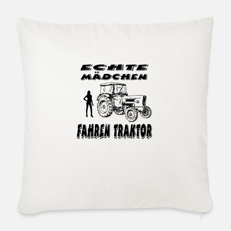 Traktor - Sofakissen mit Füllung 45 x 45 cm - Naturweiß 