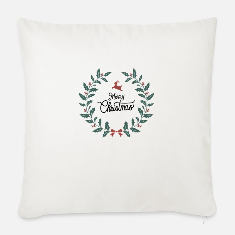 Noël1 - Coussin et housse de 45 x 45 cm - blanc nature