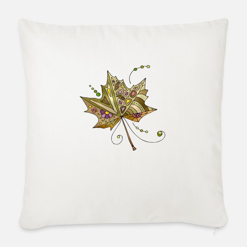Blatt - Sofakissen mit Füllung 45 x 45 cm - Naturweiß 