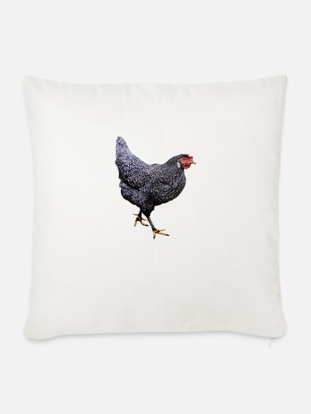 Graue Henne - Sofakissen mit Füllung 45 x 45 cm - Naturweiß