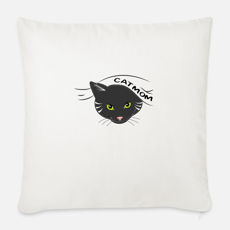 Chat - Coussin et housse de 45 x 45 cm - blanc nature