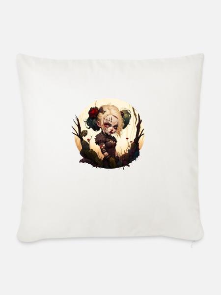 Dämonisches Mädchen mit Tattoo - Sofakissen mit Füllung 45 x 45 cm - Naturweiß 