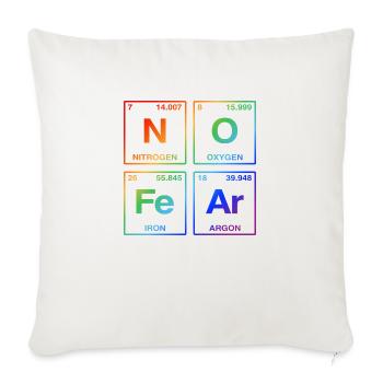 NO FEAR - with elements of the perdiode system LGBTQ - Sofa pillow with filling 45cm x 45cm - natural white - Front