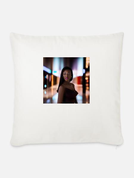 Dark Model in Shoppingmall - Sofakissen mit Füllung 45 x 45 cm - Naturweiß