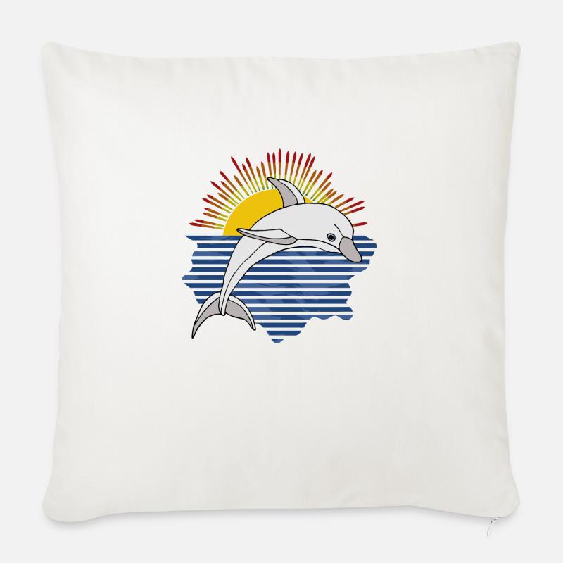 Delfin - Sofakissen mit Füllung 45 x 45 cm - Naturweiß 