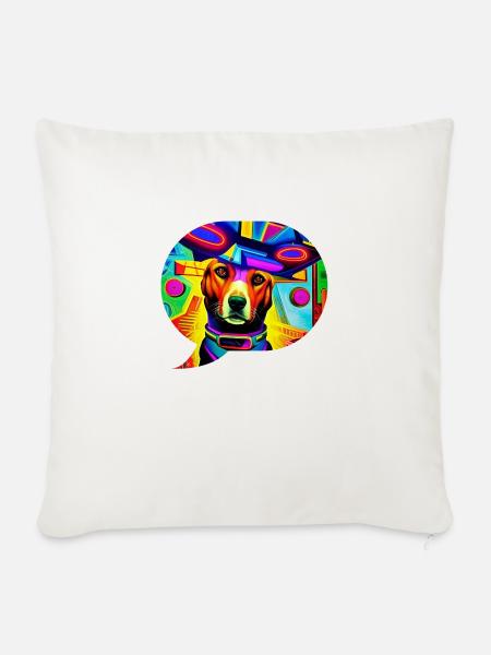 Superheldenhund #4 - Sofakissen mit Füllung 45 x 45 cm - Naturweiß