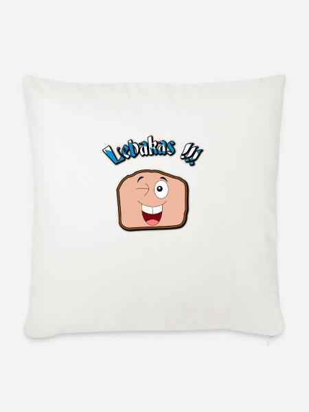 Lebakas / Leberkäse / Fleischkäse V2 - Sofakissen mit Füllung 45 x 45 cm - Naturweiß