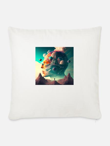 Kopf voll - Sofakissen mit Füllung 45 x 45 cm - Naturweiß 