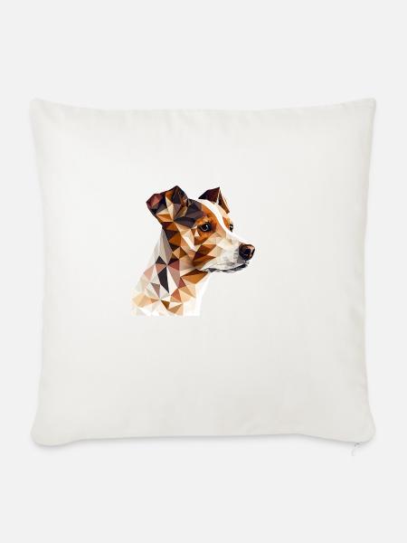 JACK RUSSELL - Sofakissen mit Füllung 45 x 45 cm - Naturweiß 