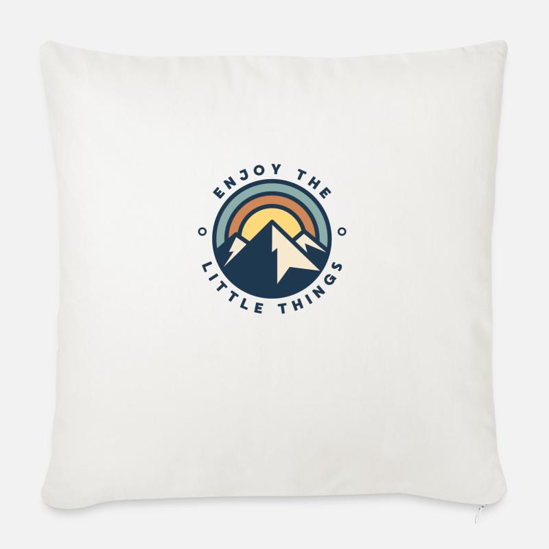 Profitez des petites choses - Coussin et housse de 45 x 45 cm - blanc nature