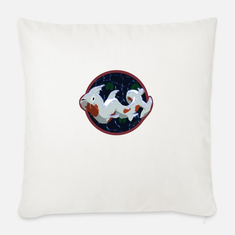 Koi Drache - Sofakissen mit Füllung 45 x 45 cm - Naturweiß 
