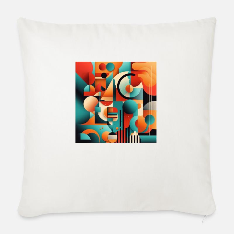 Abstrakte Kunstform - Sofakissen mit Füllung 45 x 45 cm - Naturweiß 