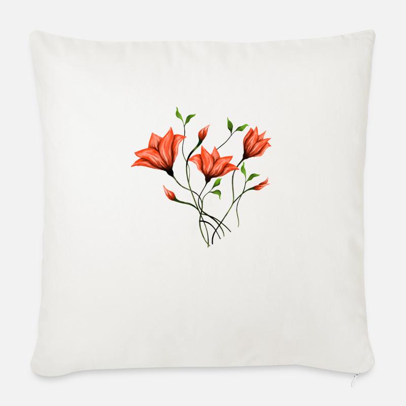 Fleur - Coussin et housse de 45 x 45 cm - blanc nature