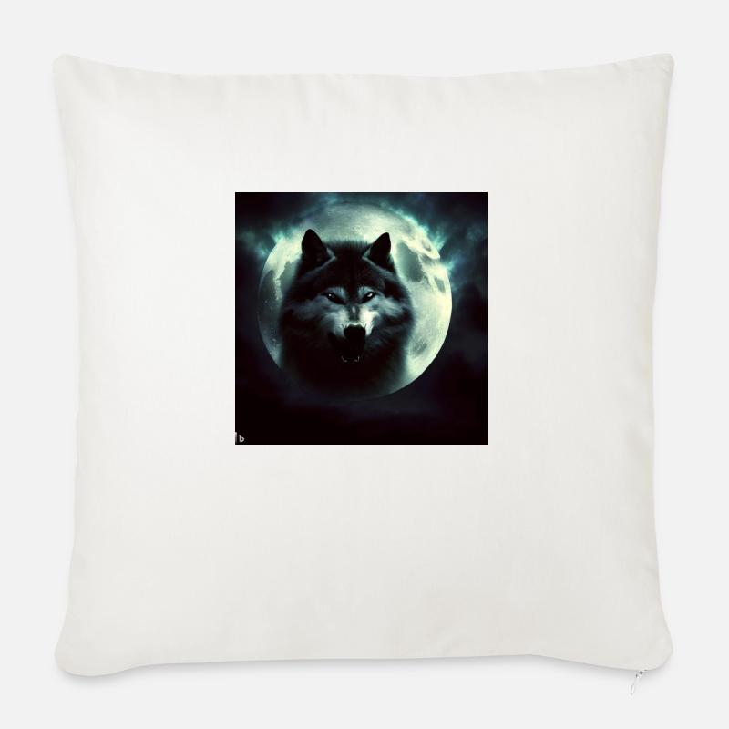 Wolf Moon 3 - Sofakissen mit Füllung 45 x 45 cm - Naturweiß 
