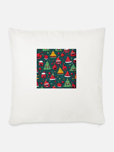 Das etwas andere Weihnachtsdesign - Sofakissen mit Füllung 45 x 45 cm - Naturweiß 