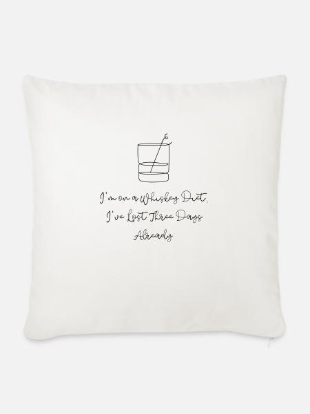 Whisky-Diät - Sofakissen mit Füllung 45 x 45 cm - Naturweiß