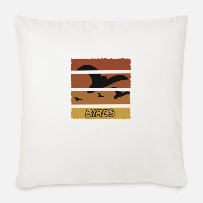 Birds - Coussin et housse de 45 x 45 cm - blanc nature