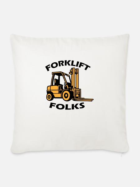 Zitat Gabelstaplerfahrer Humor - Sofakissen mit Füllung 45 x 45 cm - Naturweiß