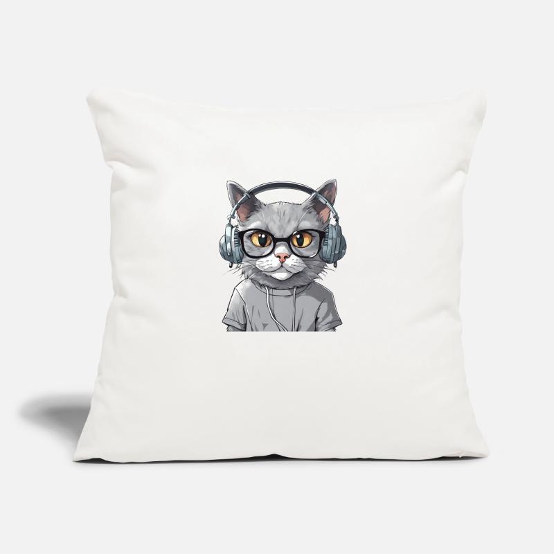Grey Cat Web Developer Sofa pillow with filling 45cm x 45cm