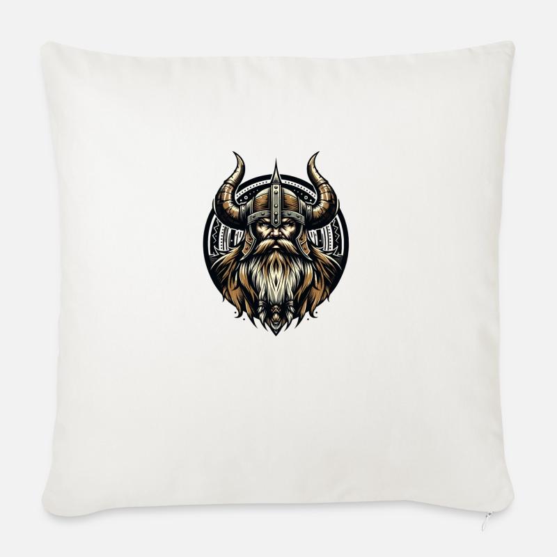 Tapferkeit der Wikinger - Sofakissen mit Füllung 45 x 45 cm - Naturweiß 