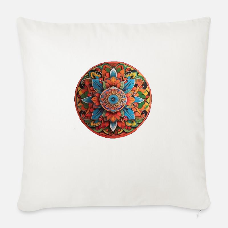 Mandala - Sofakissen mit Füllung 45 x 45 cm - Naturweiß 