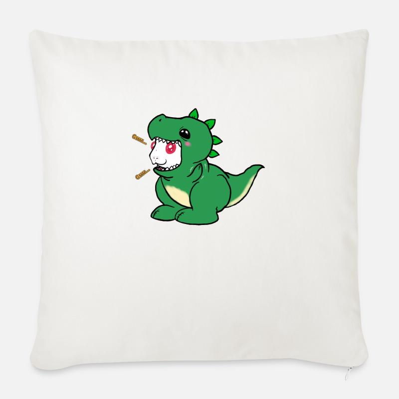 Ignazsaurus Rex - Terravlogger - Sofakissen mit Füllung 45 x 45 cm - Naturweiß 