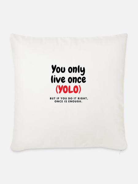 Yolo! - Sofakissen mit Füllung 45 x 45 cm - Naturweiß