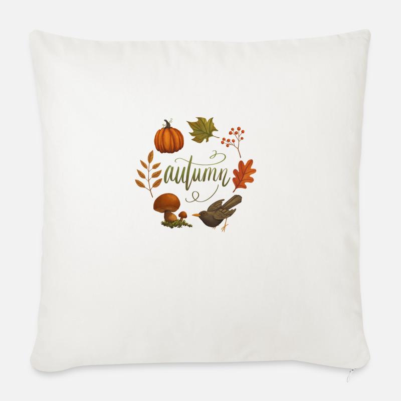 Herbst - Sofakissen mit Füllung 45 x 45 cm - Naturweiß 