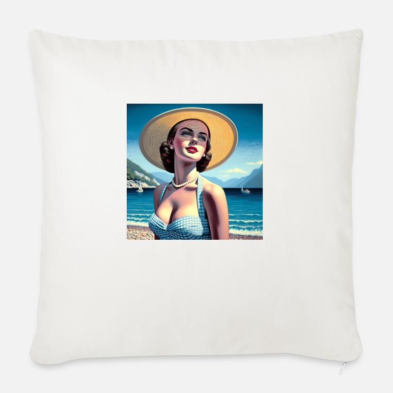 Das Modell am See - Sofakissen mit Füllung 45 x 45 cm - Naturweiß 