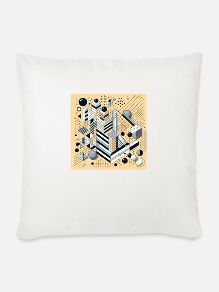 Geometrisches Muster - Sofakissen mit Füllung 45 x 45 cm - Naturweiß 