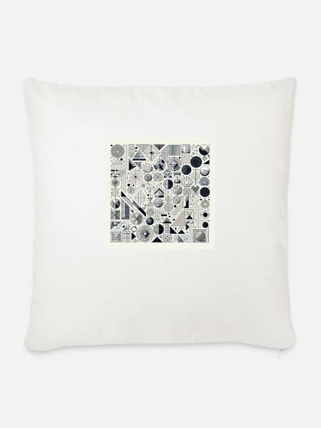 Geometrisches Muster - Sofakissen mit Füllung 45 x 45 cm - Naturweiß