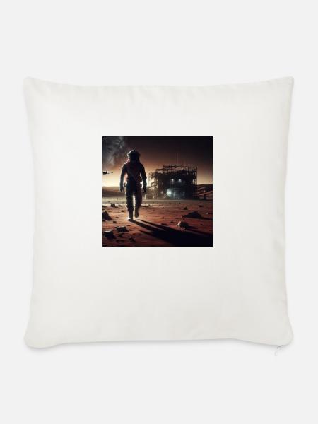 Einsamer Astronaut - Sofakissen mit Füllung 45 x 45 cm - Naturweiß 