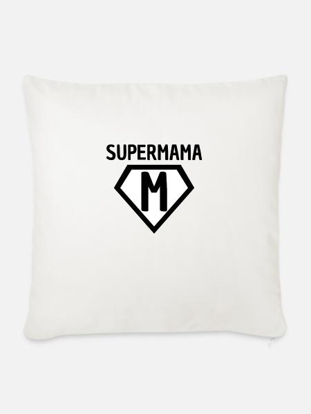 Supermama - Sofakissen mit Füllung 45 x 45 cm - Naturweiß 
