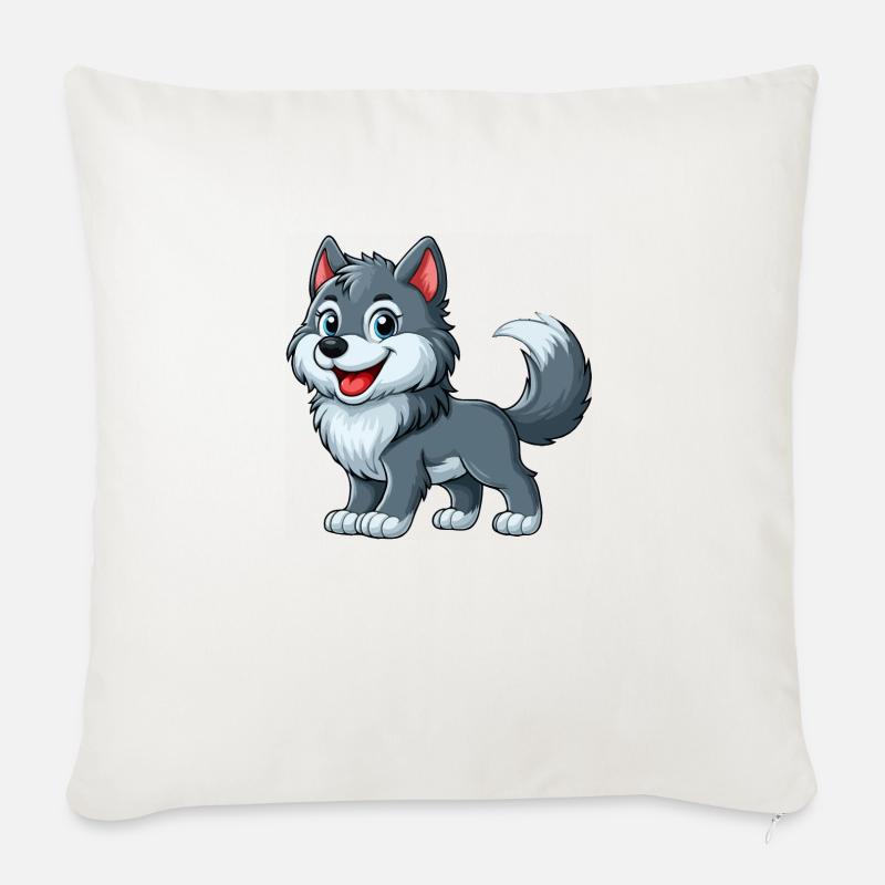 Wolf - Sofakissen mit Füllung 45 x 45 cm - Naturweiß 