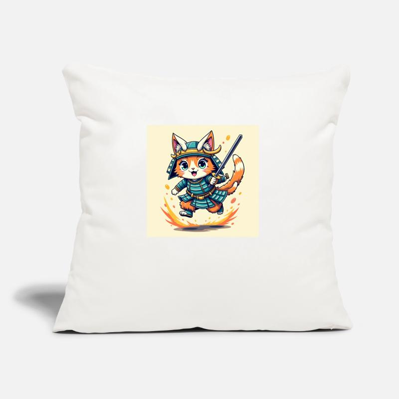 Cat Samurai Original Sofakissen mit Füllung 45 x 45 cm