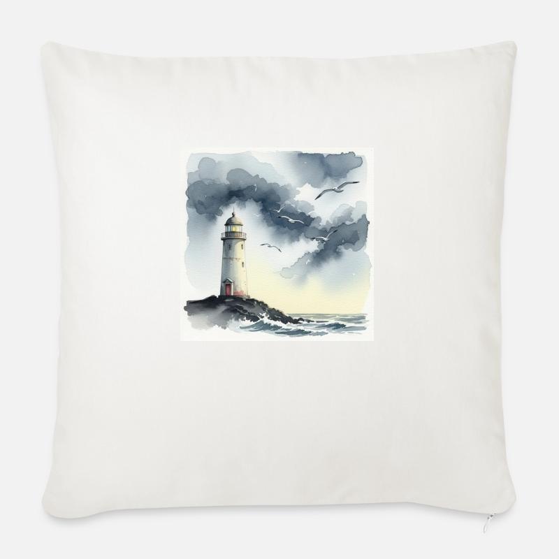 Ein einsamer Leuchtturm - Sofakissen mit Füllung 45 x 45 cm - Naturweiß 
