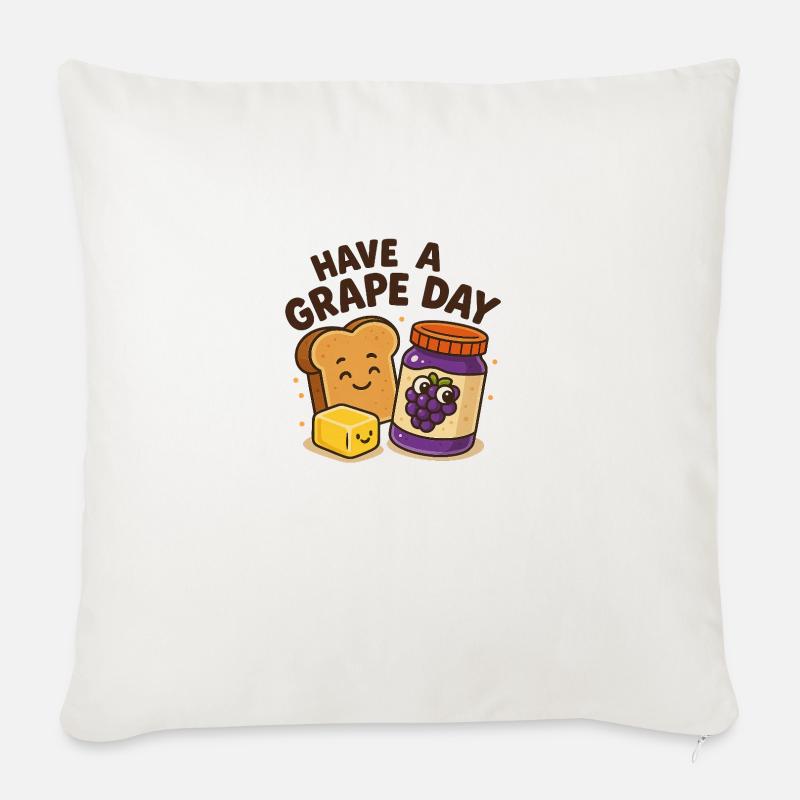 Have a grape day - Sofakissen mit Füllung 45 x 45 cm - Naturweiß 