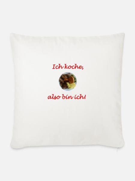 IchKoche - Sofakissen mit Füllung 45 x 45 cm - Naturweiß