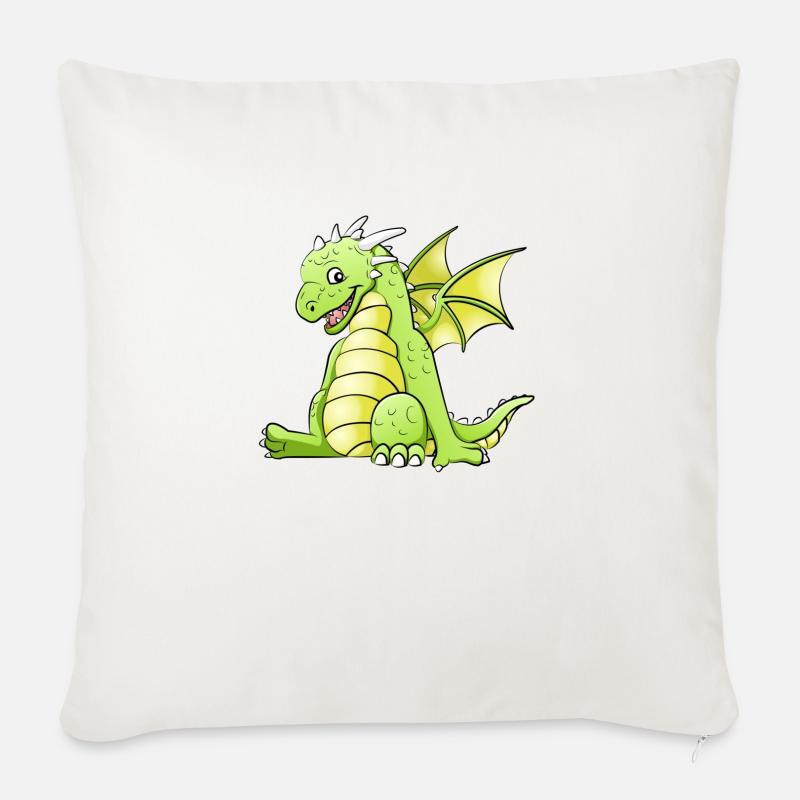Drache - Sofakissen mit Füllung 45 x 45 cm - Naturweiß 