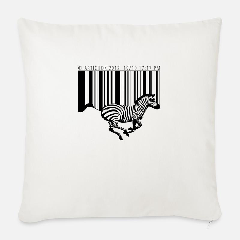 Zebra barcode - Sofakissen mit Füllung 45 x 45 cm - Naturweiß