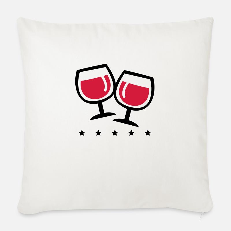 wein_symbol_pp2 - Sofakissen mit Füllung 45 x 45 cm - Naturweiß 