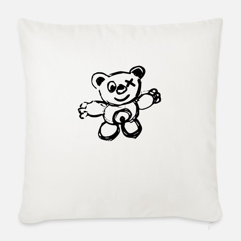 Bärminator Bär Bärchen - Sofakissen mit Füllung 45 x 45 cm - Naturweiß 
