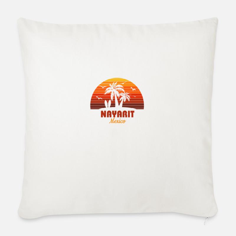 Cool Nayarit Mexique plage coucher de soleil Souvenir - Coussin et housse de 45 x 45 cm - blanc nature