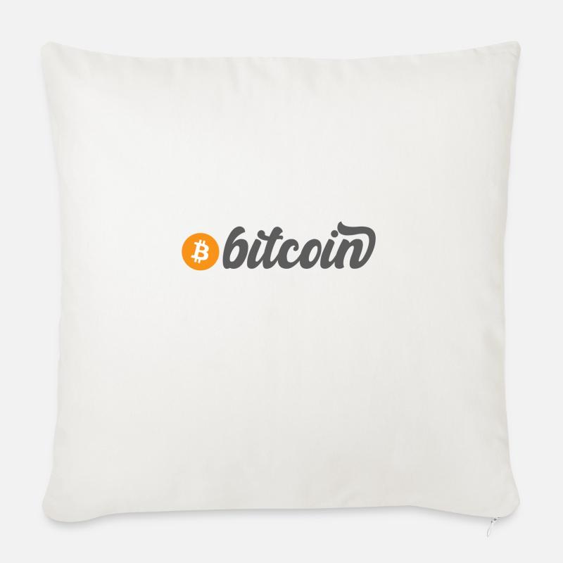 Bitcoin (Bitcoin) - Sofakissen mit Füllung 45 x 45 cm - Naturweiß 