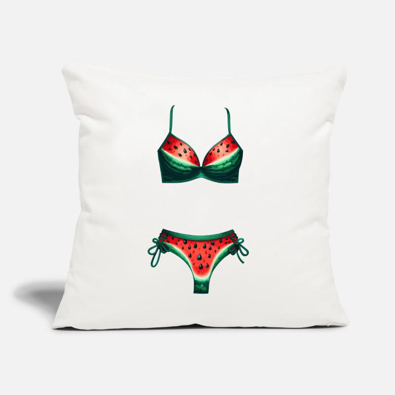 Chemise de bikini pastèque Cadeau pastèque Coussin et housse de 45 x 45 cm