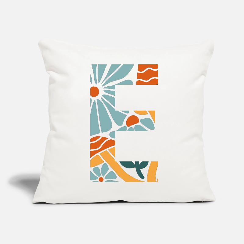Buchstabe e Blumen groovy Geschenkidee Sofakissen mit Füllung 45 x 45 cm