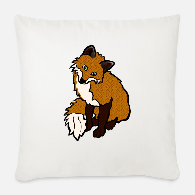 Fuchs - Sofakissen mit Füllung 45 x 45 cm - Naturweiß 