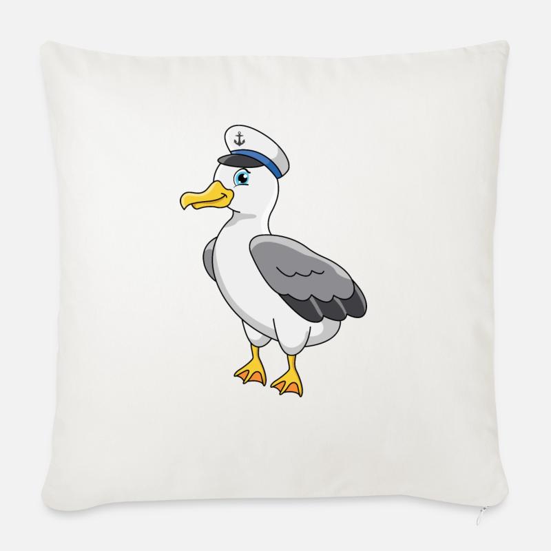 Möwe - Sofakissen mit Füllung 45 x 45 cm - Naturweiß 